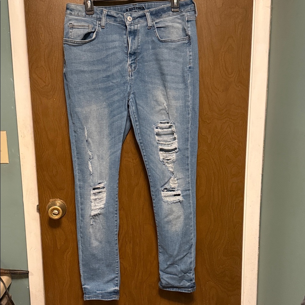 Arizona Jean Co  Blue Ripped Skinny Jeans Size 13